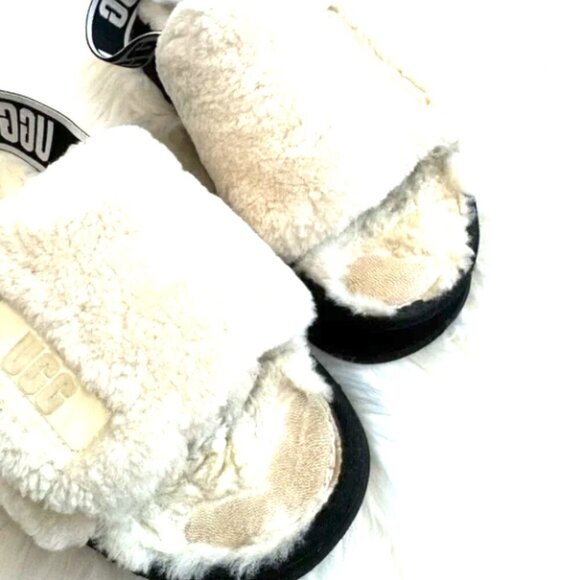 UGG disco white fur platform slide slipper sandals - Picture 6 of 8